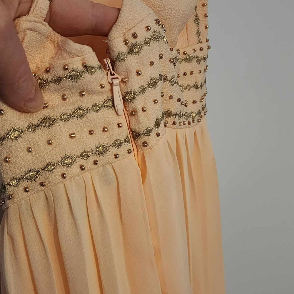 NWT Lulus Peach Spaghetti Strap Long Gown - Picture 7 of 9